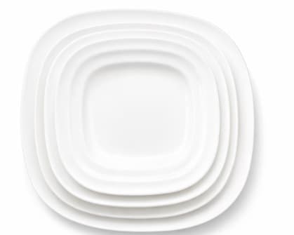 PLATO DE CERÁMICA CUADRADO BLANCO 12"