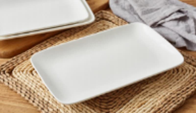 PLATO DE CERÁMICA RECTANGULAR BLANCO 9"