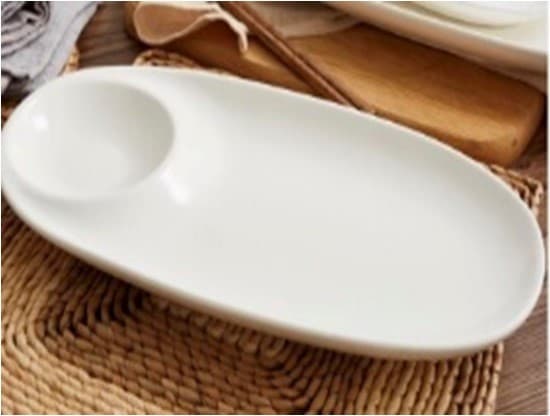 PLATO DE CERÁMICA RECTANGULAR BLANCO 13"