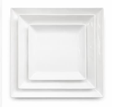 PLATO DE CERÁMICA CUADRADO BLANCO 8"