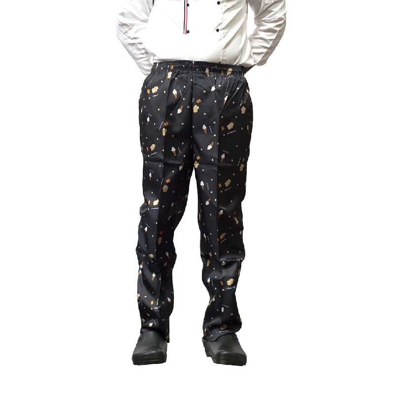 PANTALON NEGRO ESTAMPADO HELADO UNISEX T: 3XL