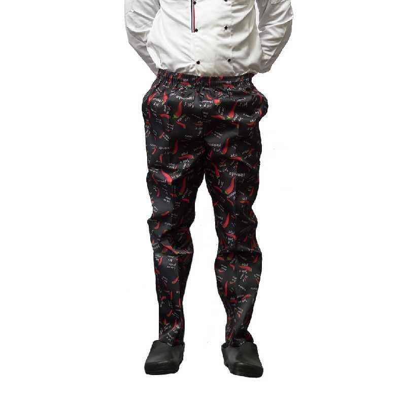 PANTALON NEGRO ESTAMPADO AJI UNISEX T:XL
