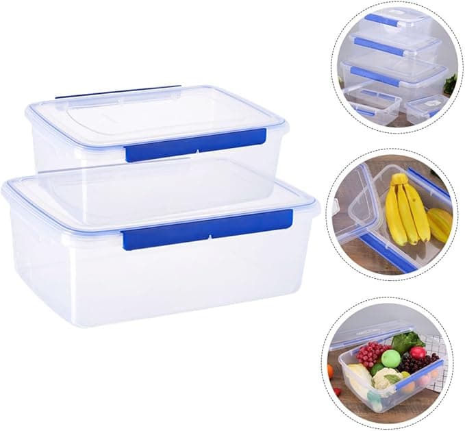 ENVASE DE PLÁSTICO RECTANGULAR 27X18,5X9 CM - COD: 1002#