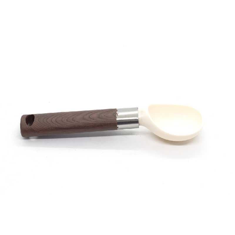 CUCHARA PARA HELADO CON MANGO PLASTICO DE MADERA