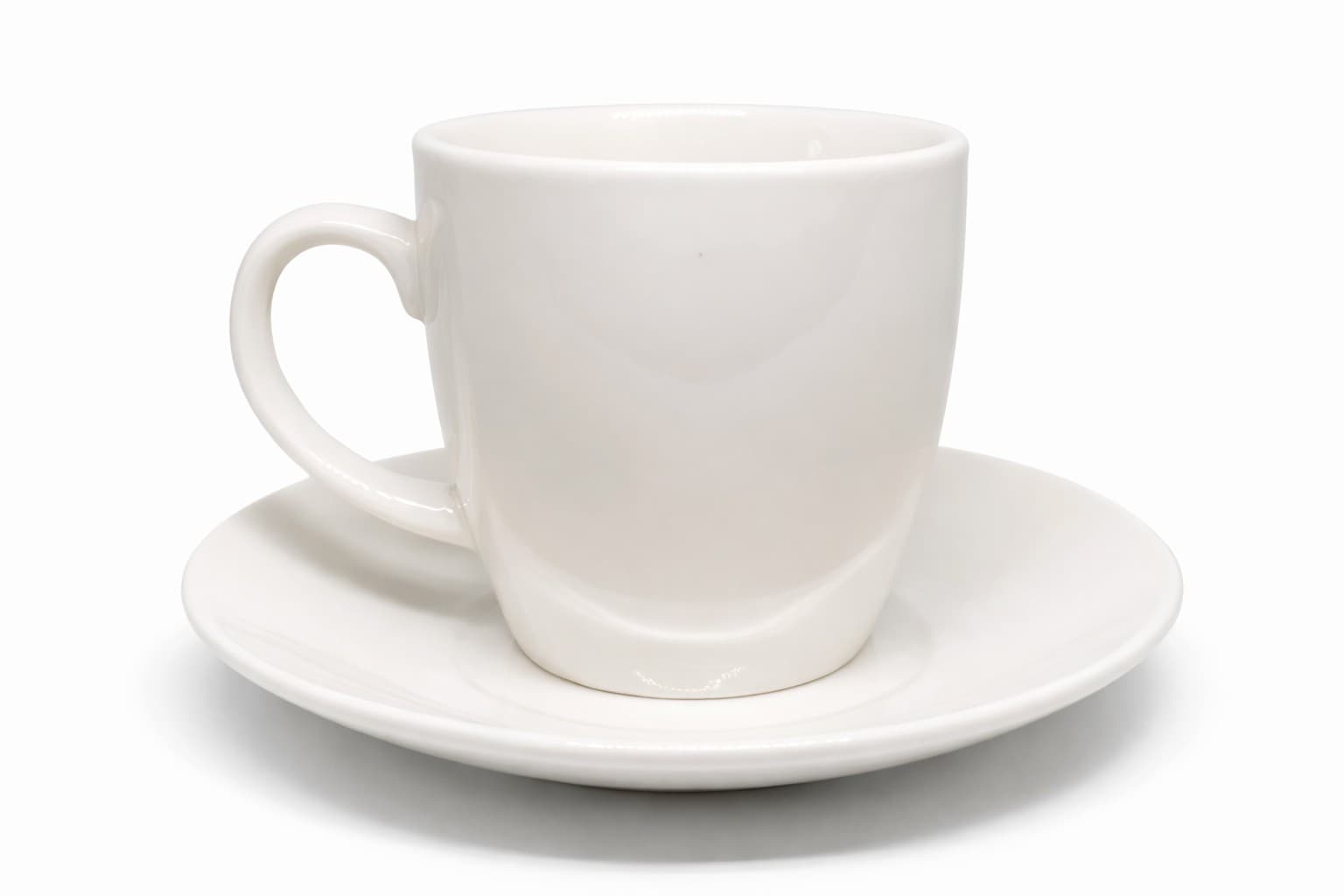TAZA DE CERÁMICA CON PLATO BLANCO 120 ML SET 12 PZAS