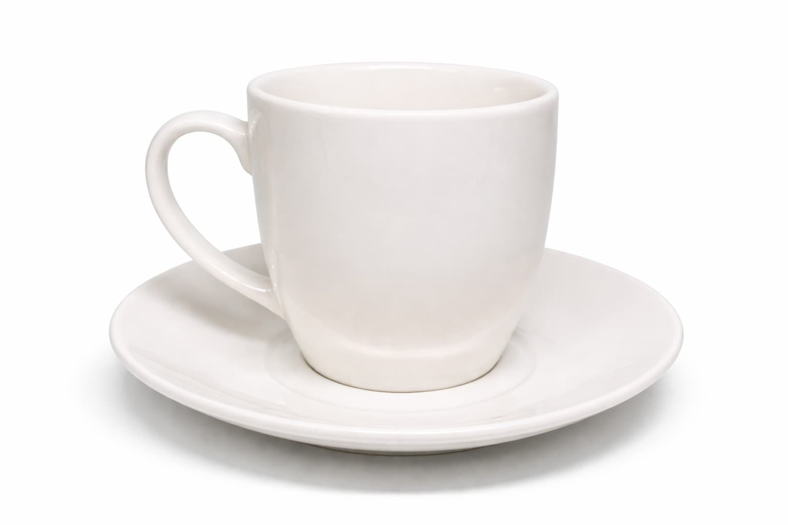 TAZA DE CERÁMICA CON PLATO BLANCO 120 ML SET 12 PZAS