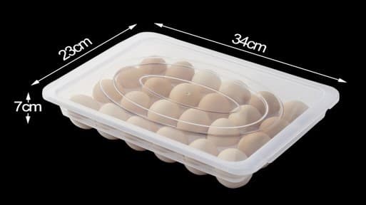 ENVASE DE PLÁSTICO PARA HUEVOS DE 24 UNIDADES 34X23X7CM