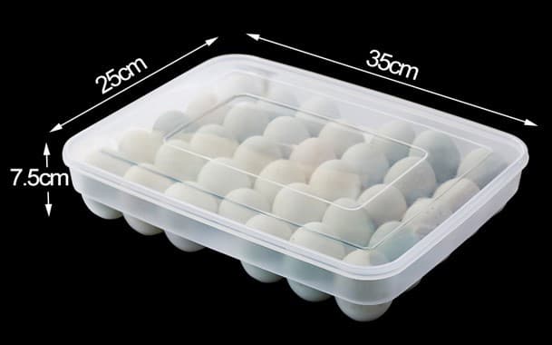 ENVASE DE PLÁSTICO PARA HUEVOS DE 34 UNIDADES 35X25X7.5CM
