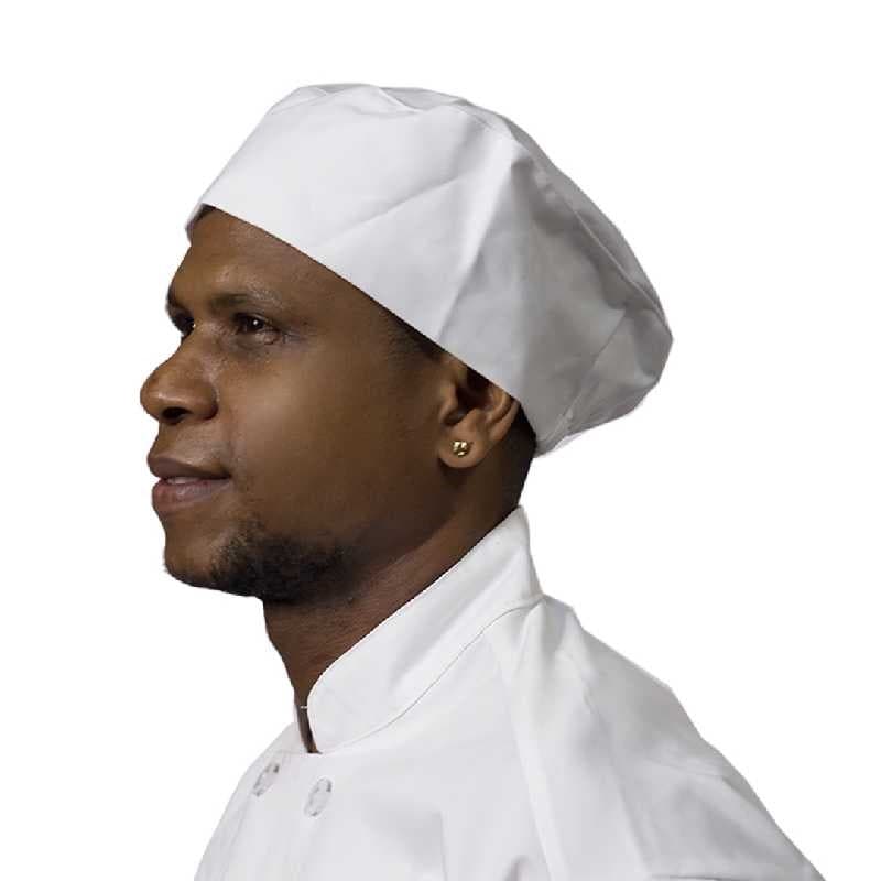 GORRO BLANCO DE CHEF CON RESORTE CHEFS FACTORY