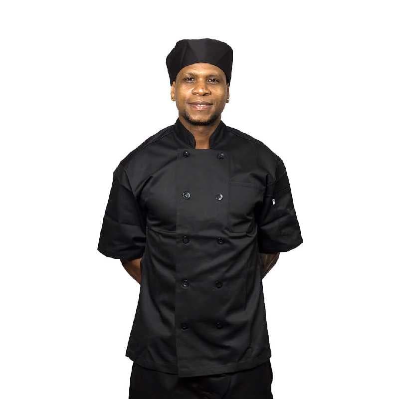 CHAQUETA NEGRA CHEFS FACTORY MANGA CORTA  T:M