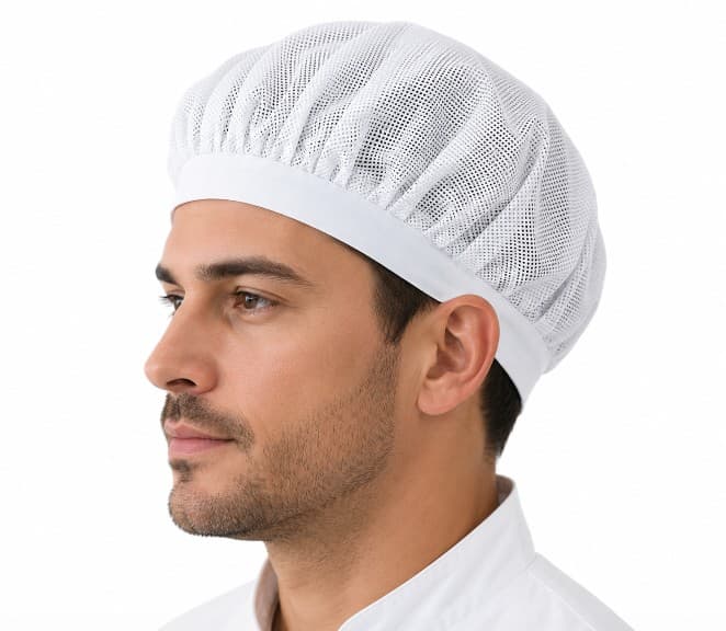GORRO BLANCO DE CHEF TIPO MALLA