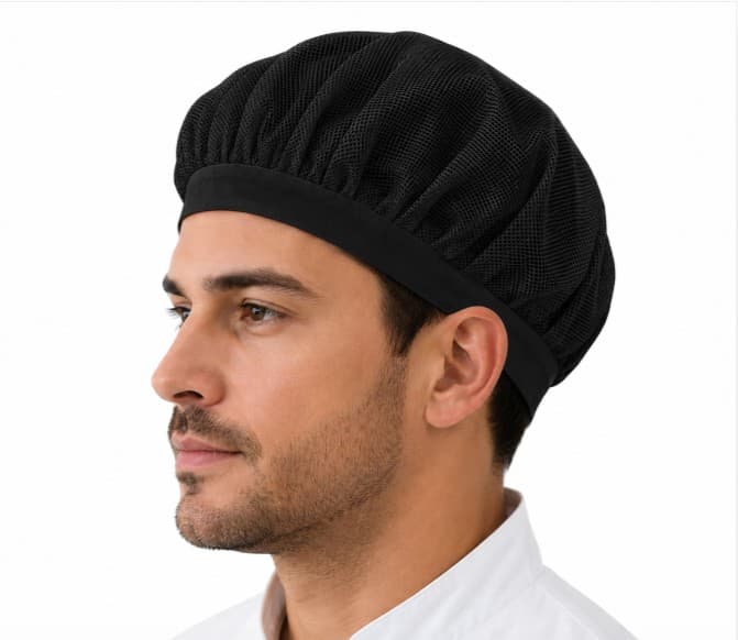 GORRO NEGRO DE CHEF TIPO MALLA