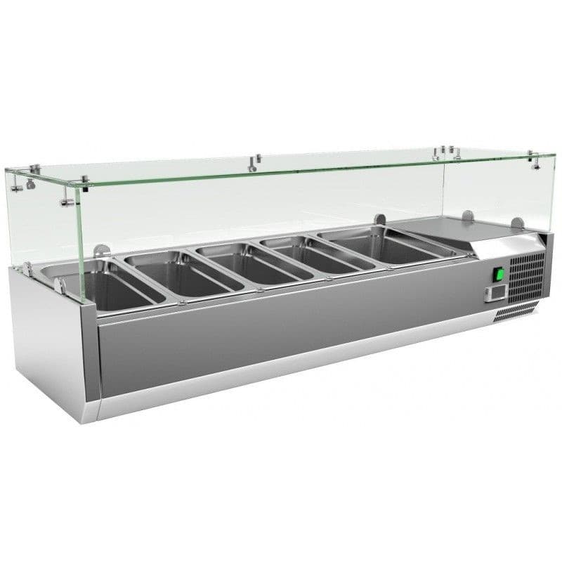 VITRINA REFRIGERADA DE 3 BANDEJAS GN 1/4 90x33.5x43CM