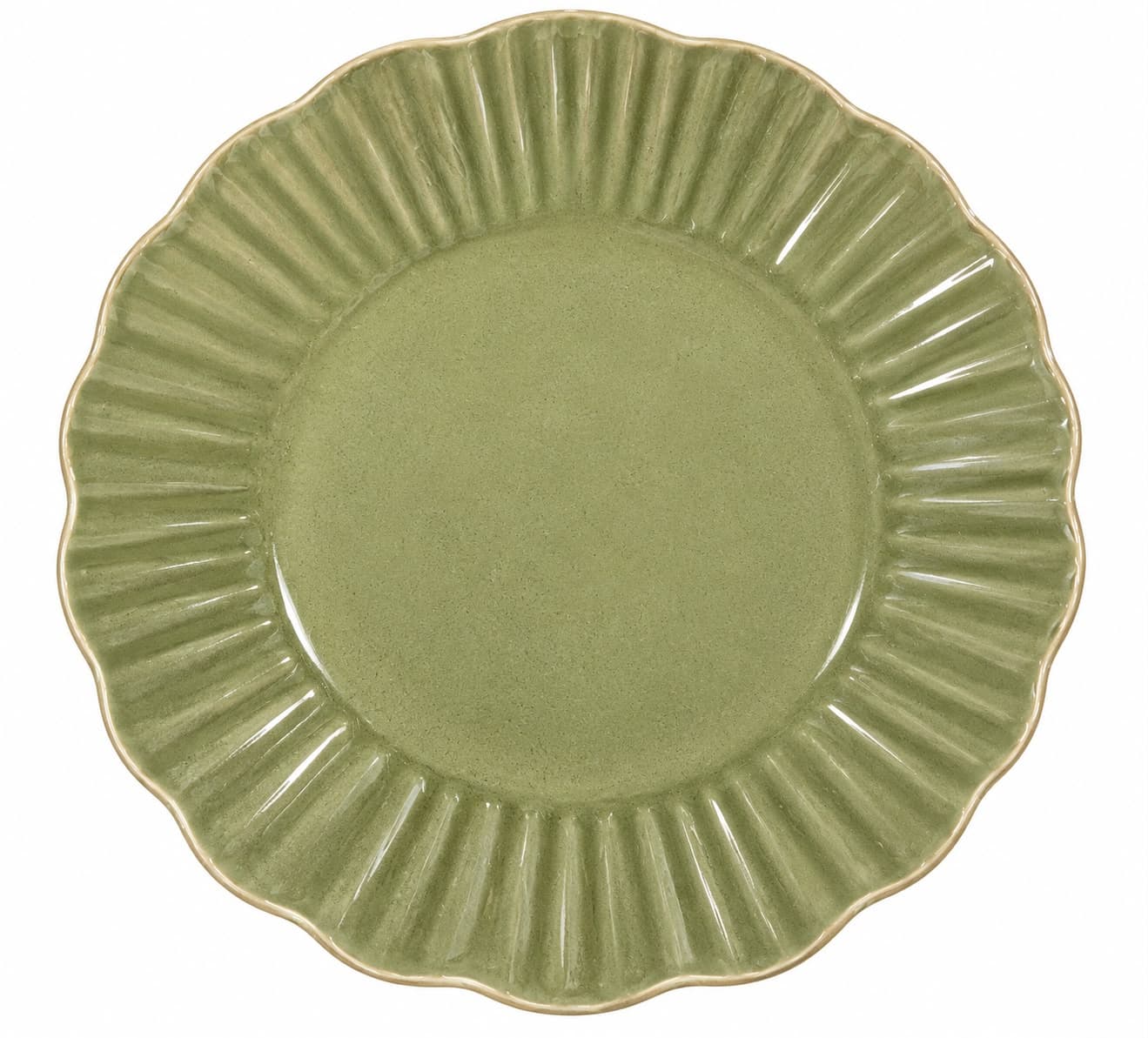 PLATO DE CERÁMICA REDONDO VERDE 11"