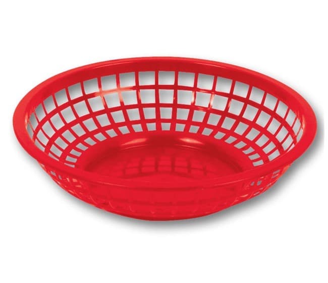 CANASTA REDONDA ROJA 20CM