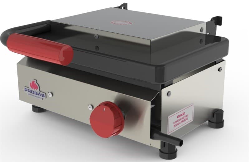 PLANCHA A GAS CON PRENSA  22CM PROGAS