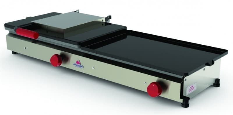 PLANCHA A GAS CON  PRENSA 97CM PROGAS
