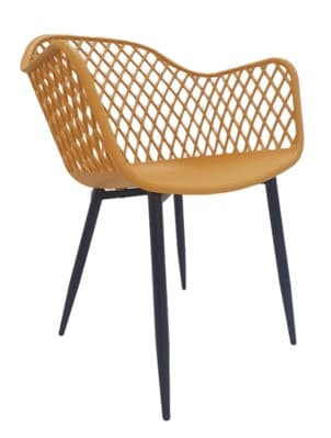 SILLA PP BEIGE PATAS METAL NEGRA