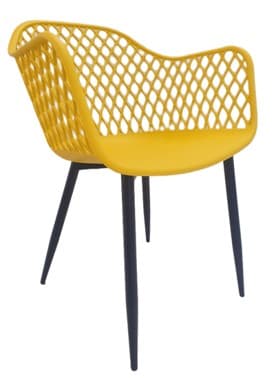 SILLA PP AMARILLA PATAS METAL NEGRA