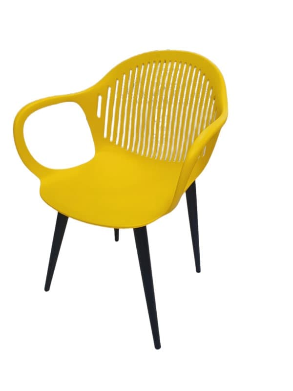 SILLA PP AMARILLA PATAS METAL NEGRO