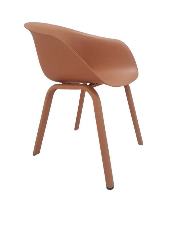 SILLA PP MARRON PATAS METAL MARRON