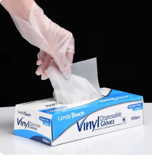 GUANTE DE VINIL BLANCO SET 100 PZAS T:M