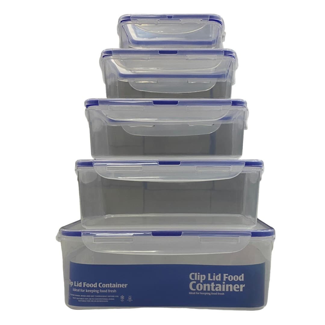 ENVASE DE PLÁSTICO RECTANGULAR SET 5 PZS 