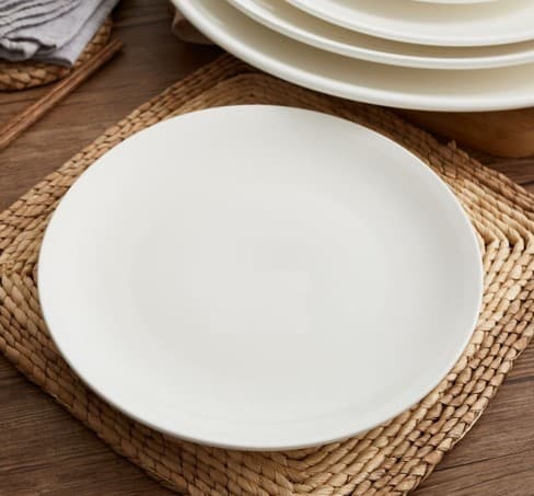 PLATO DE CERÁMICA REDONDO BLANCO 8"