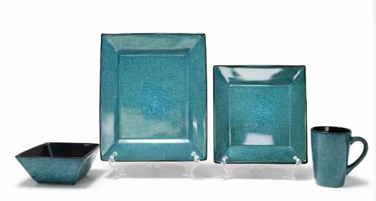 PLATO DE CERÁMICA CUADRADO AZUL 8.5"
