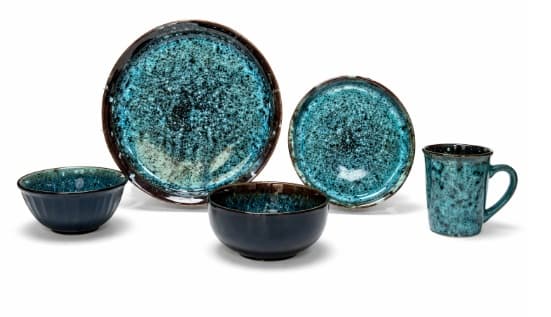 PLATO DE CERÁMICA REDONDO AZUL 8"