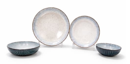 BOWL CERÁMICA BLANCO/AZUL 8"