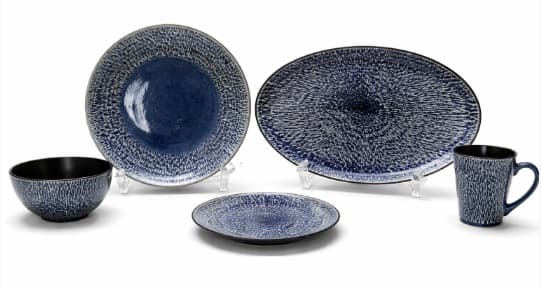 PLATO DE CERÁMICA REDONDO AZUL 8"