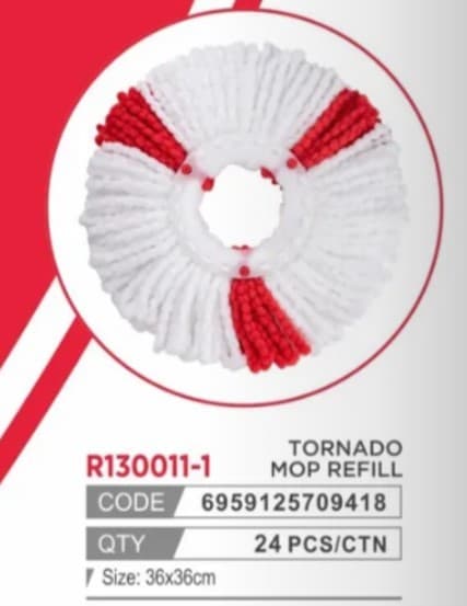 MOPA DE MICROFIBRA BLANCA CON ROJO PARA TRAPEADOR LT2211