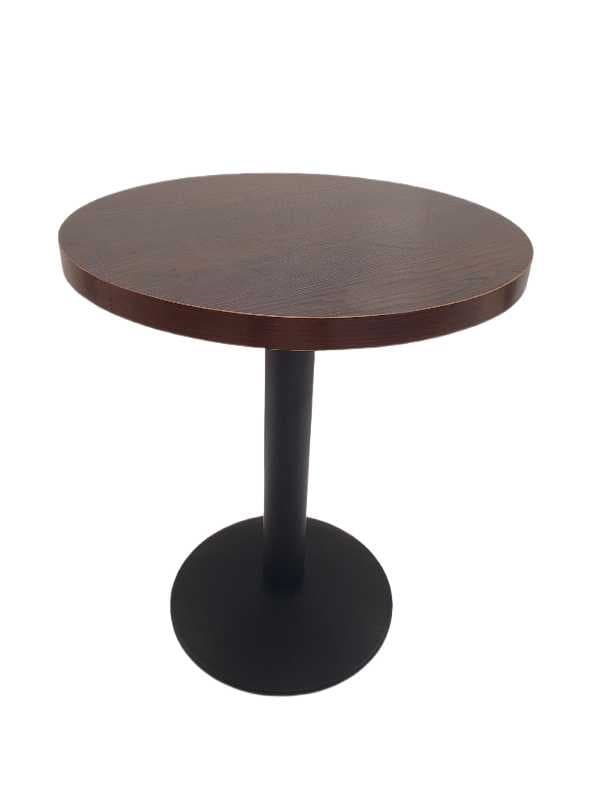 MESA REDONDA 80x80x75CM SOBRE MELAMINA NEGRA / BASE NEGRA