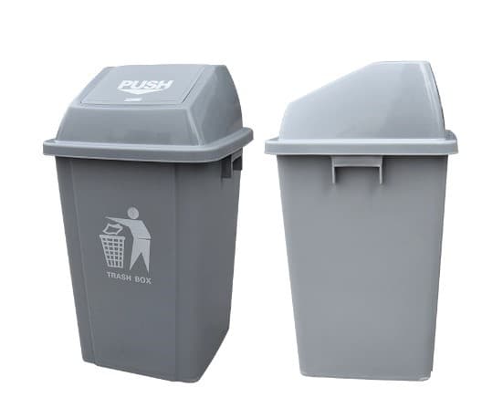 BASURERO GRIS PUSH 100 LITROS