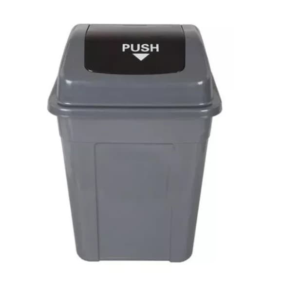 BASURERO GRIS PUSH 25 LITROS