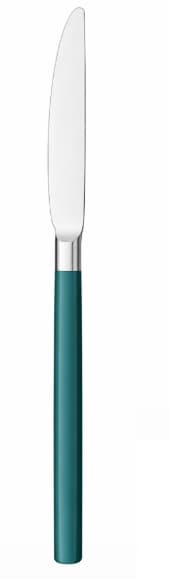 CUCHILLO MESA PLATEADO / MANGO VERDE 22CM