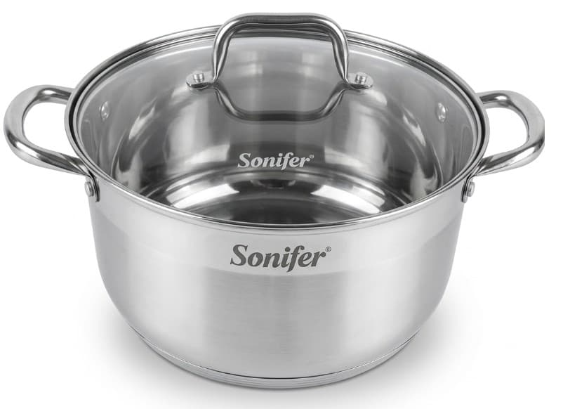 OLLA DE INDUCCIÓN INOX CON TAPA DE VIDRIO 20 CM SONIFER