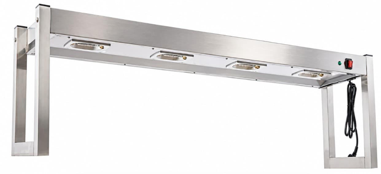 REPISA CON LAMPARA CALENTADORA DE ALIMENTOS DE 4 BOMBILLAS DE 1200W 110V/60HZ