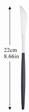 CUCHILLO MESA PLATEADO / MANGO NEGRO 22CM