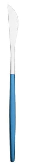 CUCHILLO MESA PLATEADO MANGO AZUL 22CM