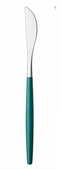 CUCHILLO MESA PLATEADO / MANGO VERDE 22CM