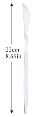 CUCHILLO MESA PLATEADO / MANGO BLANCO 22CM