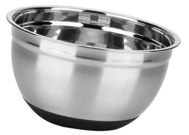 BOWL DE ACERO INOXIDABLE CON GOMA ANTIDESLIZANTE 22 CM