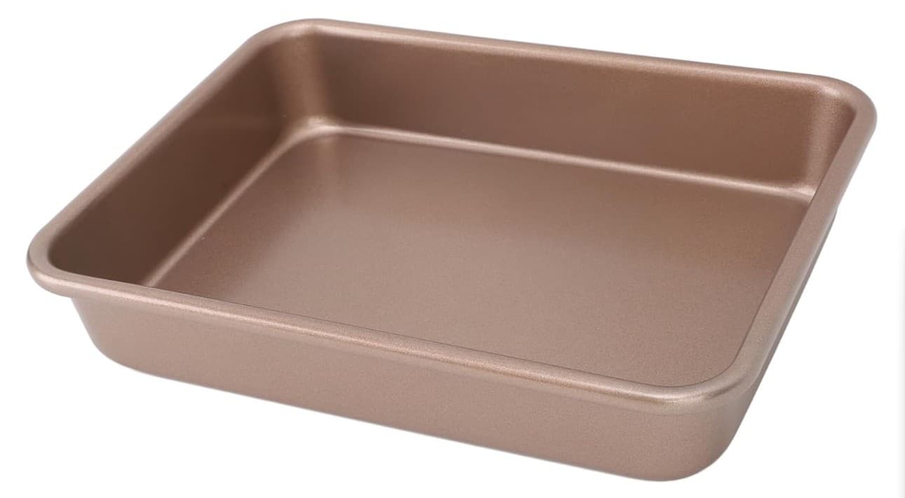 BANDEJA DE ALUMINIO CUADRADA COBRE 24x7 CM 692 G