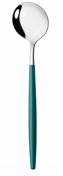 CUCHARA MESA PLATEADO / MANGO VERDE 21.5CM