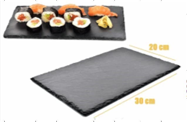 PLATO DE PIEDRA RECTANGULAR 20*30CM GROSOR: 5MM-6MM