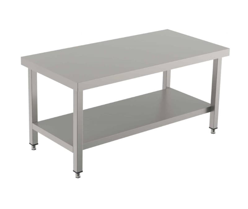 Mesa de equipos inox sin respaldar con patas cuadradas 76*180*60cm 1 mm