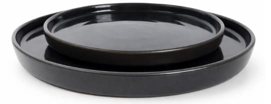 PLATO DE CERÁMICA  REDONDO NEGRO 10"