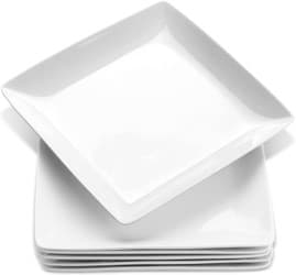 PLATO DE CERÁMICA CUADRADO  BLANCO  8.5"